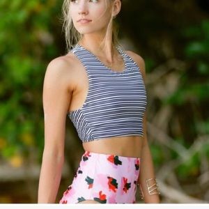 Albion Game Changer Swim Crop in Chanel Stripe